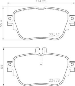 Set plăcuțe frână BREMBO, spate , pentru: MERCEDES CLS (C257), E (A238), E ALL-TERRAIN (S213), E (C238), E T-MODEL (S213), E (W213) 1.5-2.0H 01.16-