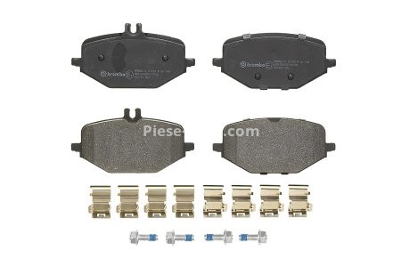 Set plăcuțe frână BREMBO ,spate (cu suruburi ghidare etrier frână; cu tampon amortizare), pentru: MERCEDES G (W463), GLE (C167), GLE (V167), GLS (X167) 2.0D-4.0H 01.18-