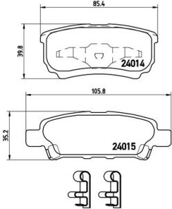 Set plăcuțe frână BREMBO, spate , pentru: CHRYSLER 200, SEBRING; DODGE AVENGER, CALIBER; JEEP COMPASS, PATRIOT; MITSUBISHI LANCER VII, LANCER VIII, OUTLANDER I 1.3-3.6ALK 03.01-