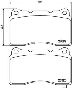 Set plăcuțe frână BREMBO ,față, pentru: MITSUBISHI LANCER VI, LANCER VII, LANCER VIII; SUBARU IMPREZA, WRX 2.0-8.4 01.98-