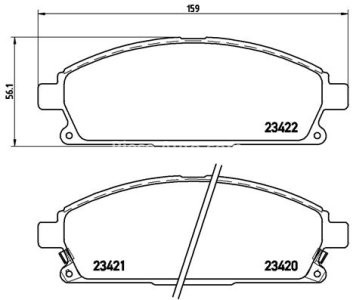 Set plăcuțe frână BREMBO ,față, pentru: ACURA MDX; INFINITI Q45 II, QX4; NISSAN PATHFINDER II, QUEST, X-TRAIL I 2.0-4.1 09.95-