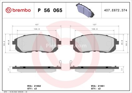 Set plăcuțe frână BREMBO ,față, pentru: NISSAN CUBE, JUKE, MAXIMA / MAXIMA QX V, PULSAR, SENTRA VII, TEANA I, TEANA II, TEANA III, TIIDA 1.2-3.5 03.00-