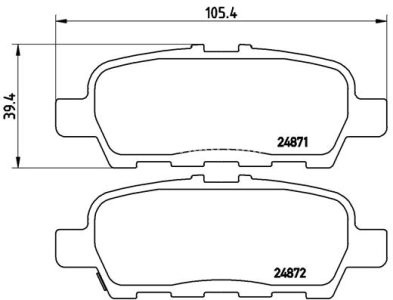 Set plăcuțe frână BREMBO, spate , pentru: NISSAN MURANO II, MURANO III, PATHFINDER IV, QUEST, TEANA II; SUZUKI GRAND VITARA II, XL7 1.6-3.6 05.03-
