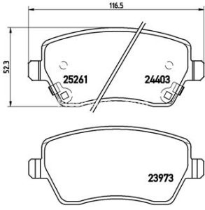 Set plăcuțe frână BREMBO ,față, pentru: NISSAN MICRA III, MICRA IV, MICRA V, NOTE 0.9-1.5D 01.03-
