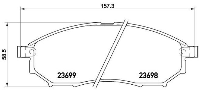 Set plăcuțe frână BREMBO ,față, pentru: NISSAN MURANO I, MURANO II, NAVARA, NP300 NAVARA, PATHFINDER III, QASHQAI I 1.6D-4.5 02.01-