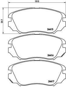 Set plăcuțe frână BREMBO ,față, pentru: OPEL INSIGNIA A, INSIGNIA A COUNTRY; SAAB 9-5 1.4-6.0 07.08-