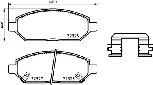 Set plăcuțe frână BREMBO ,față, pentru: OPEL KARL 1.0 01.15-03.19