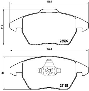 Set plăcuțe frână BREMBO ,față, pentru: AUDI A1; CITROEN C4, C4 I; PEUGEOT 207, 208 I, 208/HATCHBACK, 3008, 307, 307/KOMBI, 308, 308 I, RCZ; SEAT IBIZA IV, IBIZA IV SC, IBIZA IV ST 1.0-2.0D 10.03-