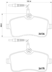 Set plăcuțe frână BREMBO ,față, pentru: PEUGEOT 407 1.6D-2.0D 03.04-02.11