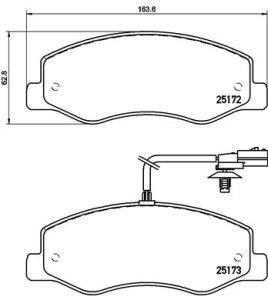 Set plăcuțe frână BREMBO, spate , pentru: NISSAN INTERSTAR, NV400; OPEL MOVANO B; RENAULT MASTER III 2.3D/Electric 02.10-