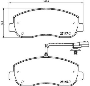 Set plăcuțe frână BREMBO ,față, pentru: NISSAN INTERSTAR, NV400; OPEL MOVANO B; RENAULT MASTER III 2.3D/Electric 02.10-
