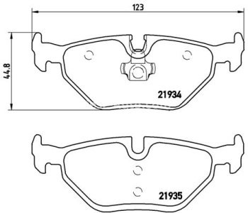 Set plăcuțe frână BREMBO, spate , pentru: SAAB 9-5 1.9D-3.0D 09.97-12.09