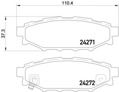 Set plăcuțe frână BREMBO ,spate (fara optionale), pentru: SUBARU BRZ, FORESTER, IMPREZA, LEGACY IV, LEGACY V, OUTBACK, XV; TOYOTA GT 86 1.5-3.6 09.03-