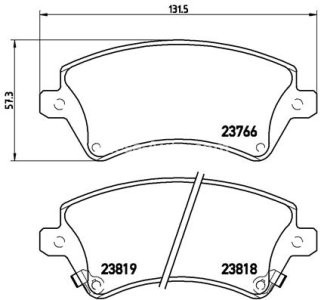 Set plăcuțe frână BREMBO ,față, pentru: TOYOTA COROLLA 1.4-2.0D 10.01-03.08
