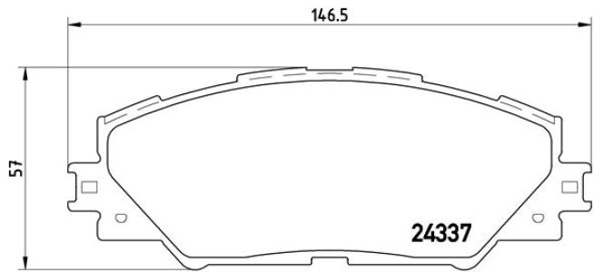 Set plăcuțe frână BREMBO ,față, pentru: TOYOTA AURIS, MARK X ZIO I, MIRAI, PRIUS PLUS, RAV 4 III, RAV 4 IV 1.8H-Electric 11.05-