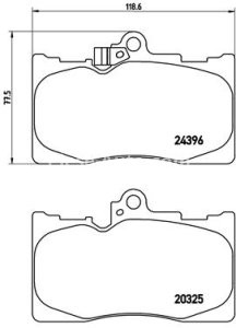 Set plăcuțe frână BREMBO ,față, pentru: TOYOTA MARK X II 2.0-4.6 04.05-