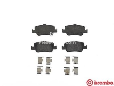 Set plăcuțe frână BREMBO, spate , pentru: TOYOTA AURIS, COROLLA 1.2-2.2D 10.06-12.18