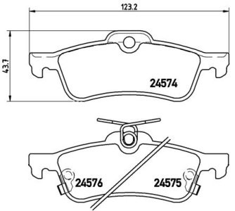 Set plăcuțe frână BREMBO, spate , pentru: TOYOTA YARIS, YARIS/HATCHBACK 1.0-1.8 08.05-