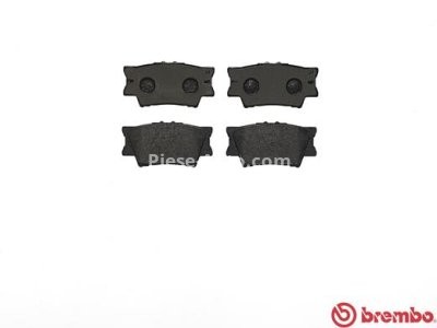 Set plăcuțe frână BREMBO ,spate (cu suruburi ghidare etrier frână; fara optionale), pentru: TOYOTA AVALON, CAMRY, MARK X ZIO I, MATRIX, RAV 4 III, RAV 4 IV 1.8-3.5 11.05-