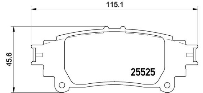 Set plăcuțe frână BREMBO, spate , pentru: LEXUS GS, IS II, IS III, RC 2.0-3.5H 11.10-