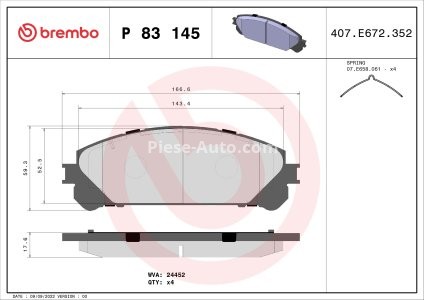 Set plăcuțe frână BREMBO ,față, pentru: TOYOTA PREVIA III, RAV 4 III, RAV 4 IV, RAV 4 V 2.0-3.5H 10.05-