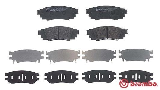Set plăcuțe frână BREMBO ,spate (fara optionale), pentru: LEXUS ES, RX, UX; TOYOTA CAMRY, C-HR, RAV 4 V 1.2-3.5H 10.15-