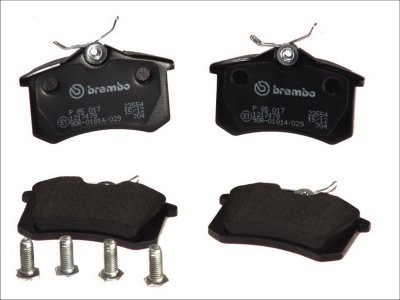 Set plăcuțe frână BREMBO, spate , pentru: AUDI A4 B6, A4 B7, A6 C5; CITROEN C3 III, C4 CACTUS; PEUGEOT 207, 208 I, 405 I, 405 II; RENAULT ESPACE III, MEGANE I, MEGANE SCENIC, SCENIC I 1.0-4.2 08.83-