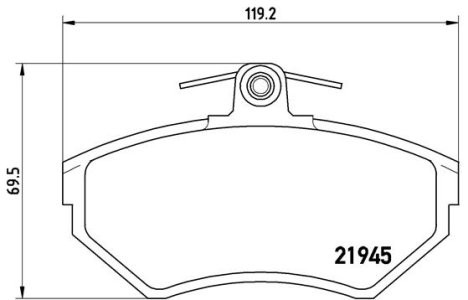 Set plăcuțe frână BREMBO ,față, pentru: SEAT AROSA, CORDOBA, CORDOBA VARIO, CORDOBA VARIO/KOMBI, IBIZA II, INCA, TOLEDO I; VW CADDY II, CADDY II/MINIVAN, GOLF III, GOLF IV 1.0-2.0 05.91-07.05