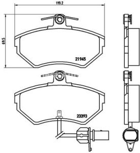 Set plăcuțe frână BREMBO ,față, pentru: AUDI A4 B5, A4 B6, A4 B7; SEAT EXEO, EXEO ST; VW PASSAT B5 1.6-3.2 11.94-05.13