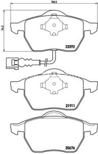 Set plăcuțe frână BREMBO ,față, pentru: AUDI A3, TT; SEAT IBIZA III, LEON, TOLEDO II; SKODA OCTAVIA I; VW BORA, BORA I, GOLF III, GOLF IV, NEW BEETLE, PASSAT B3/B4, POLO, VENTO 1.4-3.2 06.91-12.10 3