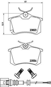 Set plăcuțe frână BREMBO, spate , pentru: SEAT CORDOBA, IBIZA III; SKODA FABIA I, FABIA I PRAKTIK; VW GOLF III, LUPO I, POLO, POLO III CLASSIC, POLO IV 1.2-2.0 07.93-