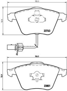 Set plăcuțe frână BREMBO ,față, pentru: AUDI A4 B5, A4 B6, A4 B7, A6 ALLROAD C6, A6 C6, A8 D3; SEAT EXEO, EXEO ST 1.8-6.0 09.97-05.13