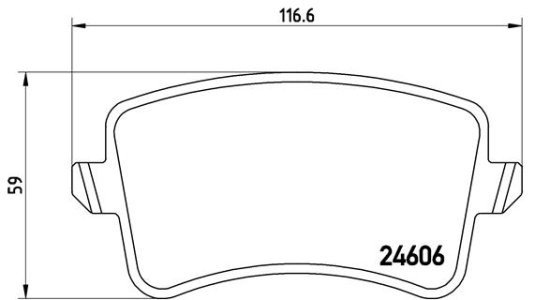 Set plăcuțe frână BREMBO, spate , pentru: AUDI A4 ALLROAD B8, A4 B8, A5, Q5 1.8-3.2 06.07-05.17