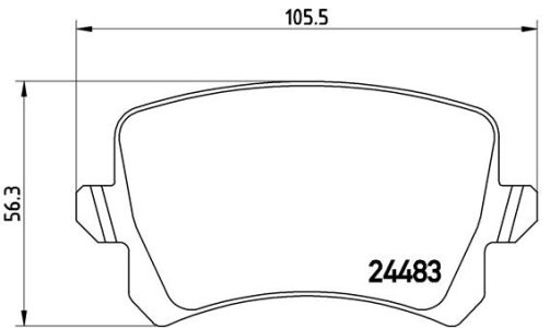 Set plăcuțe frână BREMBO, spate , pentru: VW CC B7, PASSAT ALLTRACK B7, PASSAT B6, PASSAT B7, PASSAT B7/KOMBI 1.4-3.6 03.05-12.16