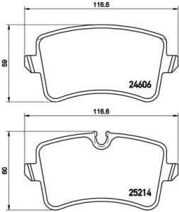 Set plăcuțe frână BREMBO, spate , pentru: AUDI A4 B9, A8 D4 2.0-6.3 11.09-