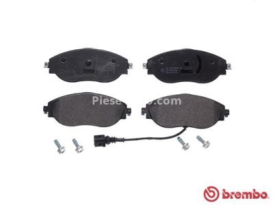 Set plăcuțe frână BREMBO ,față, (cu suruburi ghidare etrier frână; cu tampon amortizare), pentru: SEAT ALHAMBRA; VW CC B7, GOLF VII, PASSAT B6, PASSAT B7 1.0-3.6 02.08-