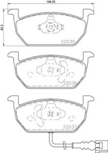Set plăcuțe frână BREMBO ,față, pentru: AUDI A3; SEAT LEON, LEON SC, LEON ST; SKODA OCTAVIA III; VW GOLF ALLTRACK VII, GOLF SPORTSVAN VII, GOLF VII 1.0-2.0D 08.12-