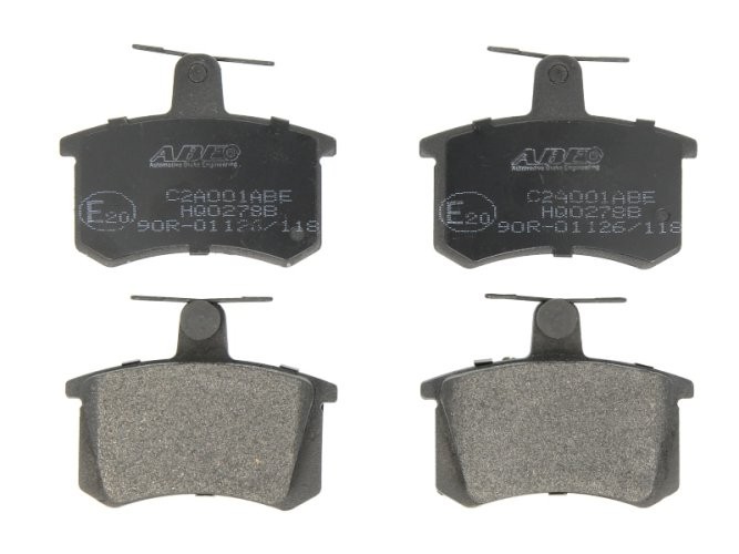 Set plăcuțe frână ABE, spate ,pentru: ALFA ROMEO 164, 33; AUDI 100 C2, 100 C3, 100 C4, 200 C2, 200 C3, 80 B2, 80 B3, 80 B4, 90 B2, 90 B3, A4 B5, A4 B6, A6 C4, A6 C5, A8 D2 1.4-4.2 08.75-