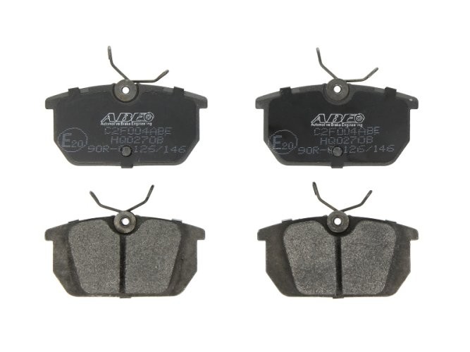 Set plăcuțe frână ABE, spate ,pentru: ALFA ROMEO 145, 146, 155, 156, 33, ARNA, GTV, SPIDER; AUDI 100 C2; FIAT 131, BARCHETTA, BRAVA, BRAVO I, COUPE, FIORINO 0.9-Electric 09.74-06.06