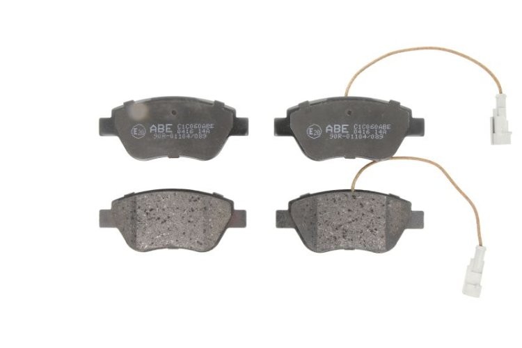 Set plăcuțe frână ABE, față ,pentru: ALFA ROMEO MITO; CITROEN E-MEHARI, NEMO, NEMO/MINIVAN; FIAT 500, FIORINO, GRANDE PUNTO, IDEA, LINEA, PUNTO, PUNTO EVO, SIENA 0.9-Electric 09.03-