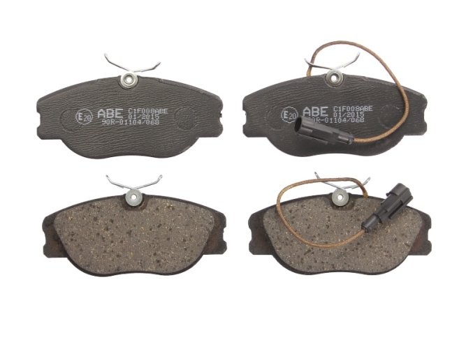 Set plăcuțe frână ABE, față ,pentru: ALFA ROMEO 147, 155, GTV, SPIDER; FIAT 131, COUPE, CROMA, SEICENTO / 600, TIPO; LANCIA DEDRA, DELTA I, DELTA II, KAPPA, THEMA 1.6-Electric 01.81-10.05