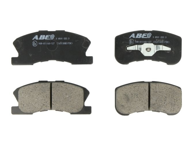 Set plăcuțe frână ABE, față ,pentru: DAIHATSU MOVE, SIRION, TERIOS, YRV; MITSUBISHI L200; TOYOTA DUET 1.0/1.3/2.8D 04.98-