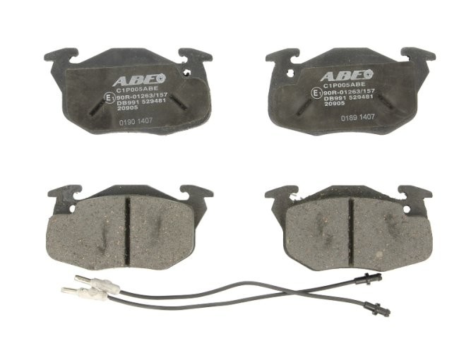 Set plăcuțe frână ABE, față ,pentru: CITROEN C15/MINIVAN, SAXO; PEUGEOT 106 I, 106 II, 106 II/HATCHBACK, 205 I, 205 II, 205/HATCHBACK, 305 I, 305 II, 305/KOMBI, 306, 309 I 1.0-Electric 10.75-