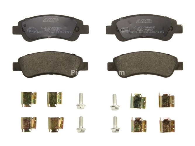 Set plăcuțe frână ABE, spate (cu suplimente), se potrivește: CITROEN DS3, JUMPER II; FIAT DUCATO, SIENA; PEUGEOT BOXER 1.3D-Electric 11.02-
