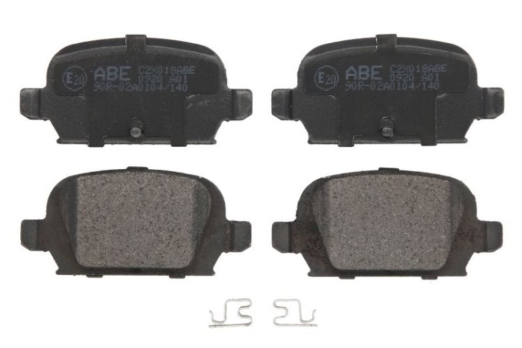 Set plăcuțe frână ABE, spate (cu piulita de actionare; cu suruburi de ghidare a etrierului de frana), se potrivește: FIAT PANDA, PUNTO; LANCIA MUSA, YPSILON; OPEL ASTRA G, ASTRA G/KOMBI 1.0-1.9D 08.71-