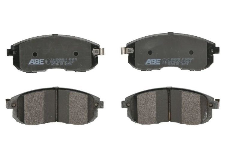Set plăcuțe frână ABE, față ,pentru: FIAT SEDICI; NISSAN ALTIMA, AVENIR, CUBE, JUKE, MAXIMA / MAXIMA QX V, MURANO II, PULSAR, SENTRA V, SENTRA VII, SKYLINE, STAGEA, TEANA I 1.2-3.6 03.89-
