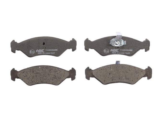 Set plăcuțe frână ABE, față ,pentru: FORD COURIER, ESCORT III, FIESTA III, FIESTA IV, FIESTA/HATCHBACK, FIESTA/MINIVAN, KA, SIERRA II; MAZDA 121 III, 121 III/HATCHBACK 1.0-2.8 01.84-