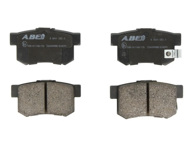 Set plăcuțe frână ABE, spate ,pentru: HONDA ACCORD IV, ACCORD IX, ACCORD V, ACCORD VI, ACCORD VII, ACCORD VIII, CITY IV, CIVIC III, CIVIC IV, CIVIC IX, CIVIC VI 1.2-3.7 03.86-