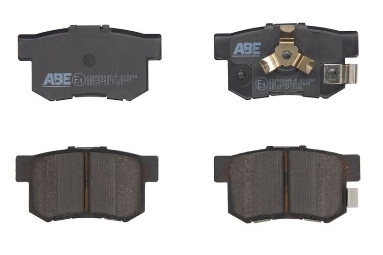 Set plăcuțe frână ABE, spate ,pentru: HONDA ACCORD IV, ACCORD IX, ACCORD V, ACCORD VI, ACCORD VII, ACCORD VIII, CITY IV, CIVIC III, CIVIC IV, CIVIC IX 1.2-3.7 03.86-