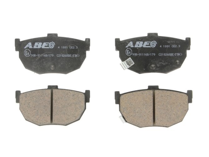 Set plăcuțe frână ABE, spate ,pentru: HYUNDAI COUPE I, COUPE II, ELANTRA III, ELANTRA IV, GETZ, LANTRA I, LANTRA II, TIBURON; KIA CERATO I, CERATO II, CERATO KOUP III 1.1-3.0 01.83-